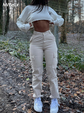 Pantalones cargo de talle alto elegantes