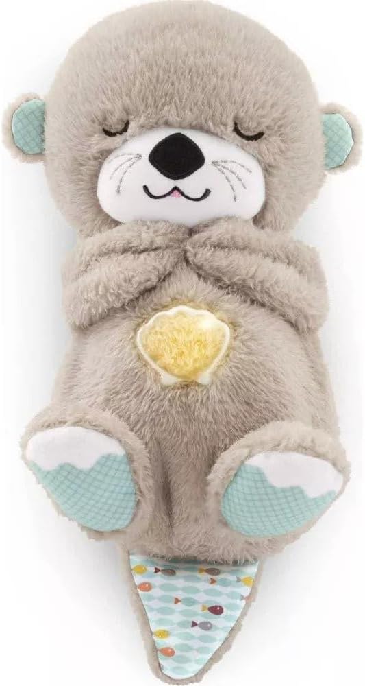 Máquina de sonido Lontra Acurrúcate y Tranquiliza Juguete de peluche portátil para bebé con detalles sensoriales música luces y movimiento rítmico de respiración