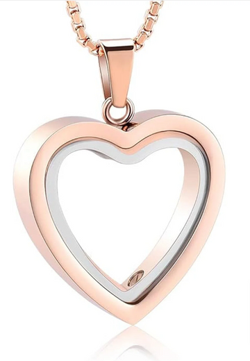 Recuerdo entrañable: Colgante de cremación de acero inoxidable con forma de corazón