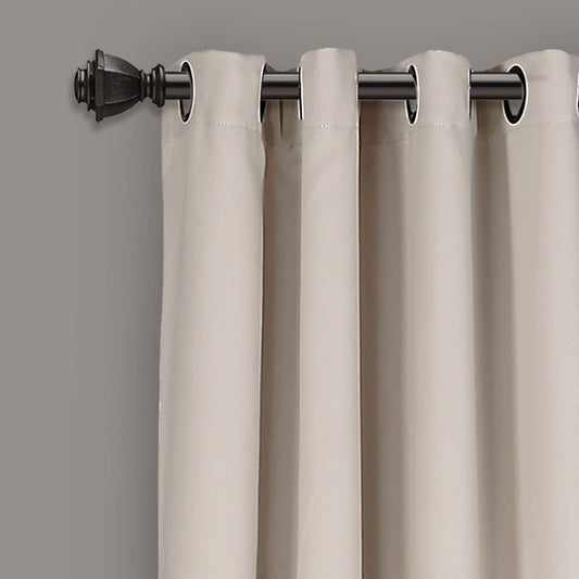 Paneles de cortina de ventana opaca con ojales aislados Lush Decor, par, 52" ancho x 108" largo, trigo - Diseño clásico moderno - Decoración de ventana elegante - Cortinas largas para sala de estar, dormitorio o comedor