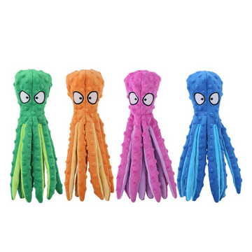 Juguete Interactivo de Peluche de Pulpo Resistente a Mordiscos para Mascotas