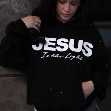 Sudadera con capucha, cuello redondo y sin cremallera